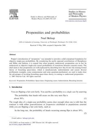 Propensities and Probabilities
