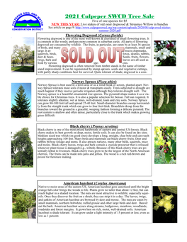 2021 Culpeper SWCD Tree Sale