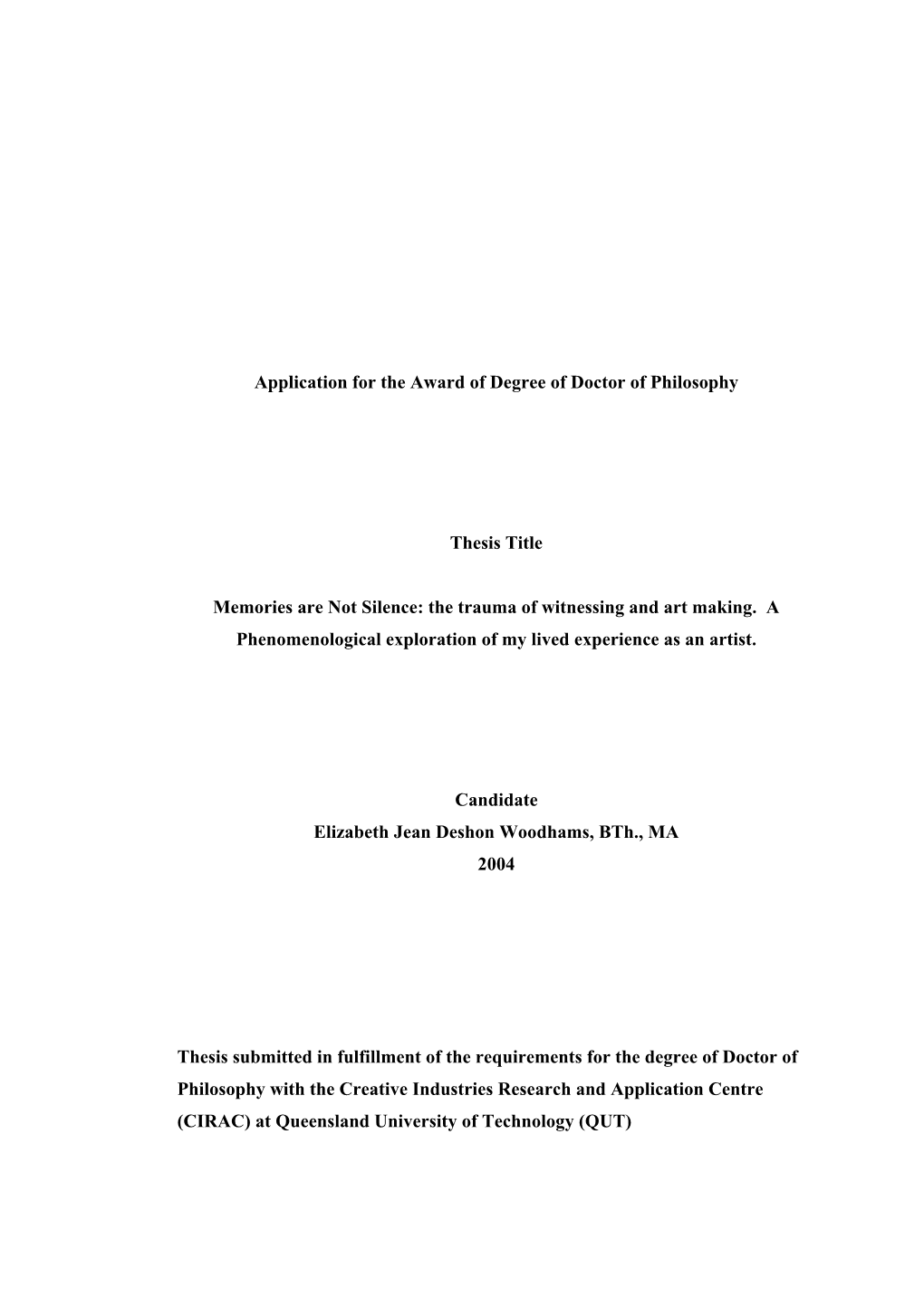 Elizabeth Woodhams Thesis (PDF 1MB)