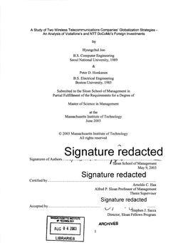 Signature Redacted Signatures of Authors