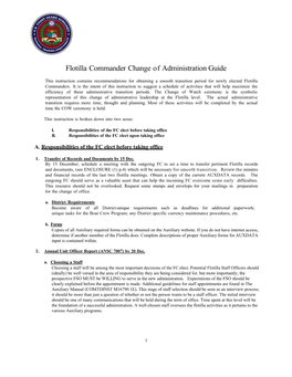 Flotilla Commander Change of Administration Guide