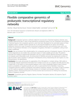 Flexible Comparative Genomics of Prokaryotic Transcriptional