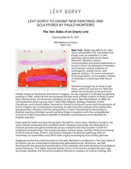 Lévy Gorvy to Exhibit New Paintings and Sculptures by Paulo Monteiro