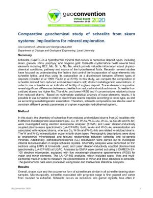 Comparative Geochemical Study of Scheelite from Skarn Systems: Implications for Mineral Exploration