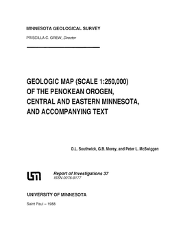Of the Penokean Orogen, Central and Eastern Minnesota, and Accompanying Text