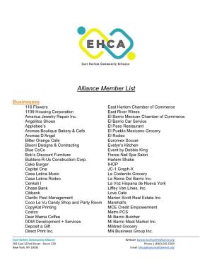 Alliance Member List