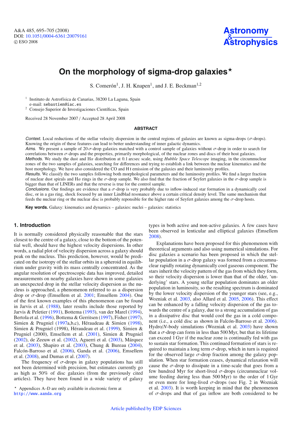 On the Morphology of Sigma-Drop Galaxies