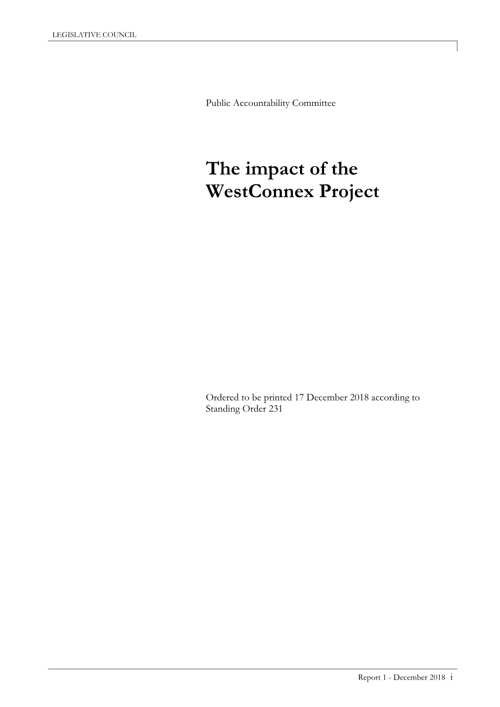 The Impact of the Westconnex Project
