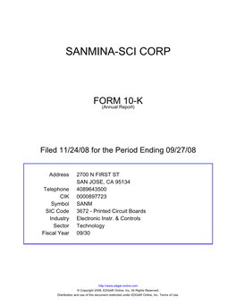 Sanmina-Sci Corp