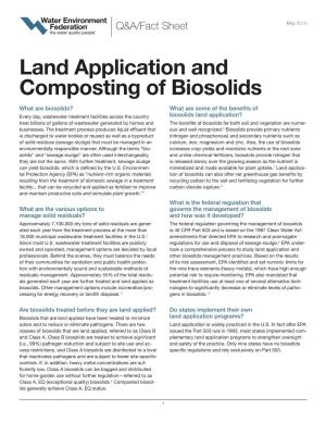 WEF Fact Sheet on Land Application and Composting of Biosolids