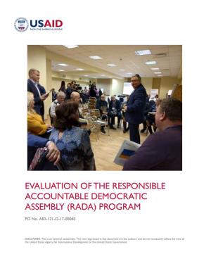 Evaluation of the Responsible Accountable Democratic Assembly (Rada) Program