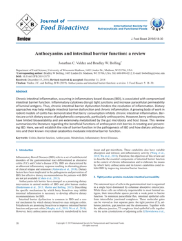 Anthocyanins and Intestinal Barrier Function: a Review