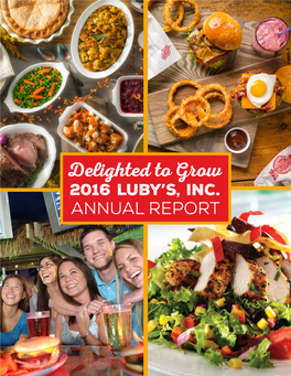 Delighted to Grow 2016 Luby’S, Inc