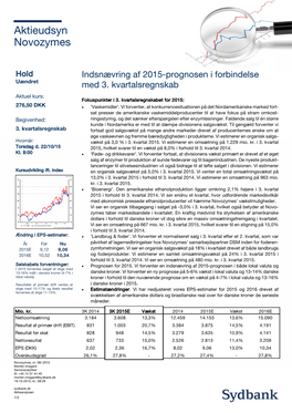 Aktieudsyn Novozymes