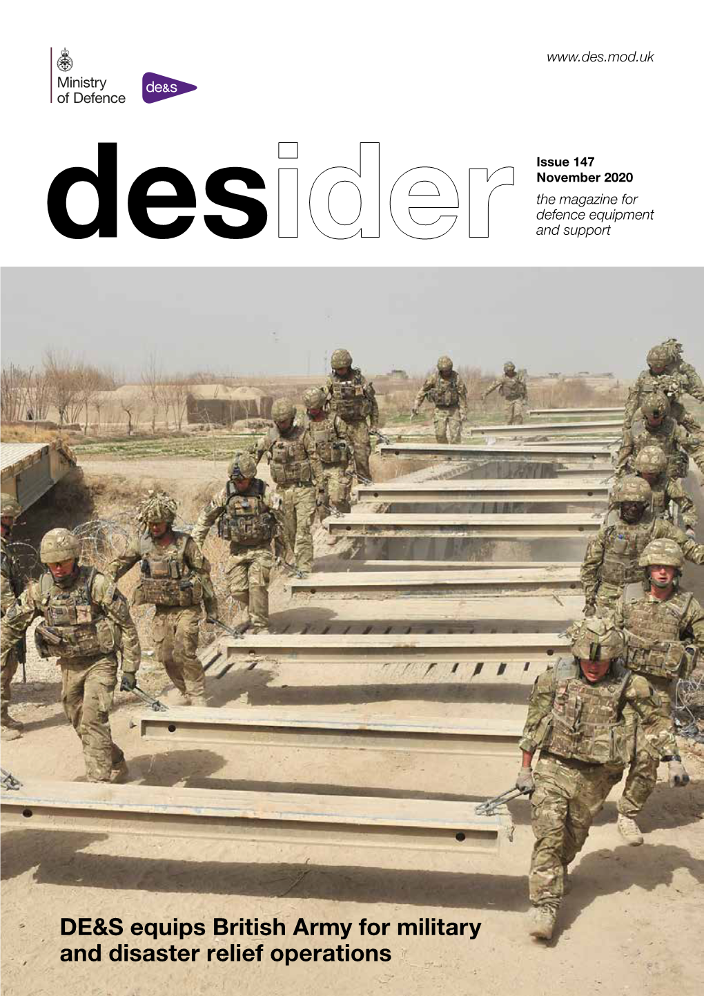 DE&S Equips British Army for Military and Disaster Relief Operations