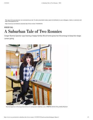 A Suburban Tale of Two Ronnies - WSJ