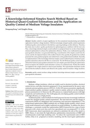 A Knowledge-Informed Simplex Search Method Based on Historical Quasi-Gradient Estimations and Its Application on Quality Control of Medium Voltage Insulators