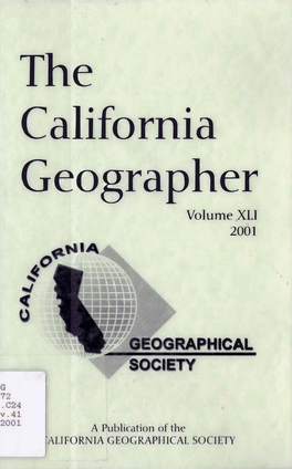 The California Geographer Volume XLI 2001