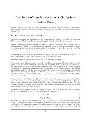 Real Forms of Complex Semi-Simple Lie Algebras