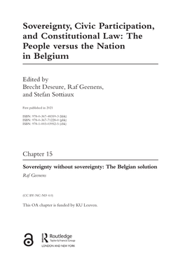 Sovereignty, Civic Participation, and Constitutional Law: the People Versus the Nation in Belgium