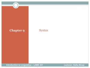 Syntax Chapter 9