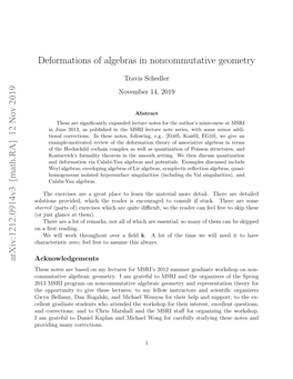 Deformations of Algebras in Noncommutative Geometry