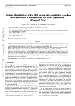 Revised Classification of the SBS Carbon Star Candidates Including