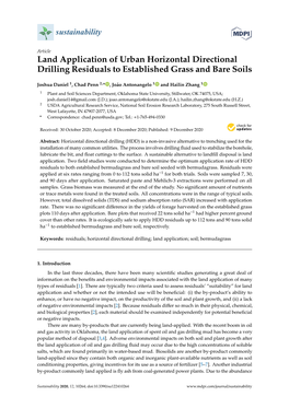 Land Application of Urban Horizontal Directional Drilling Residuals to Established Grass and Bare Soils