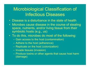 Microbiological Classification of Infectious Diseases