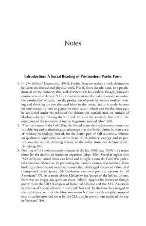 Introduction: a Social Reading of Postmodern Poetic Form 1