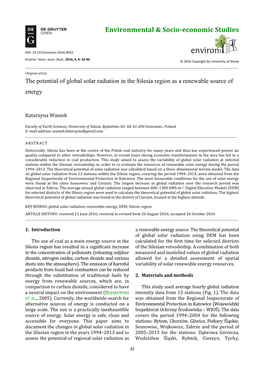 Environmental & Socio-Economic Studies