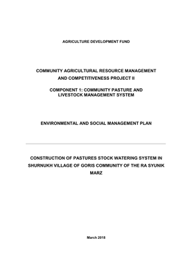 Community Agricultural Resource Management and Competitiveness Project Ii