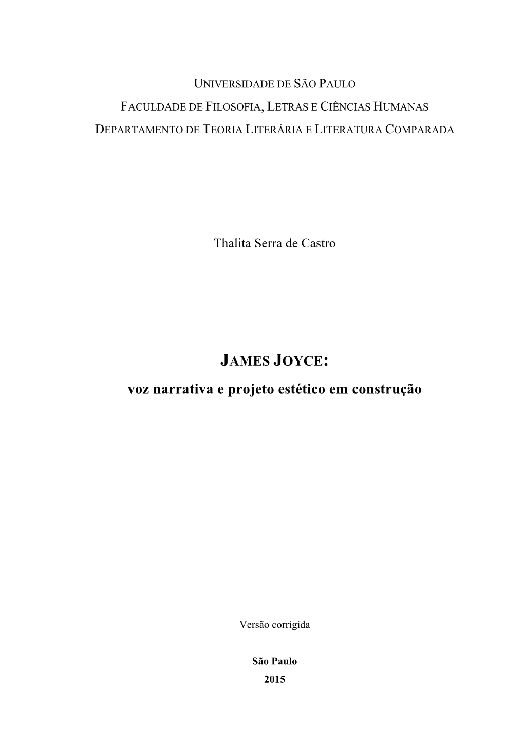 Voz Narrativa E Projeto Estético Em Construção