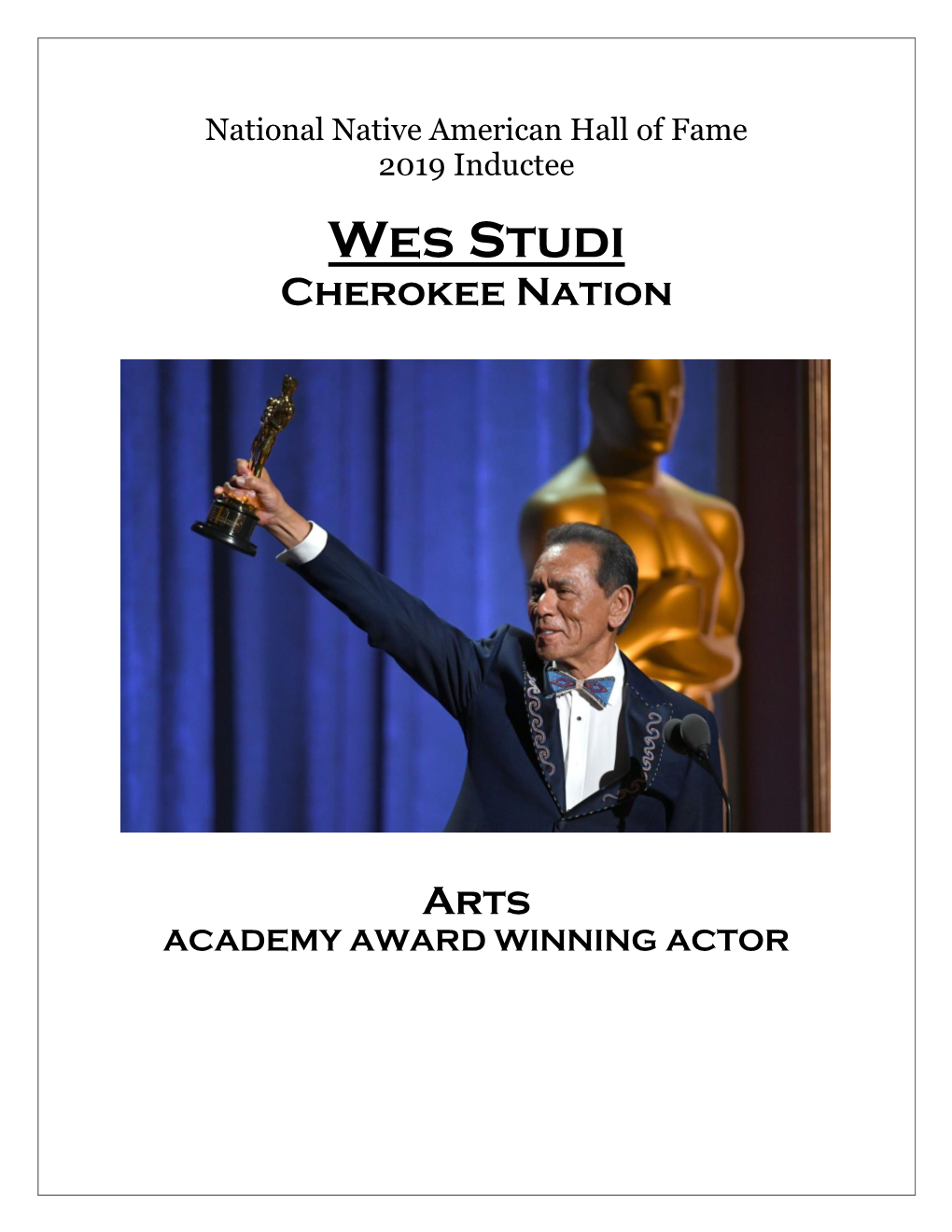 Wes Studi Cherokee Nation