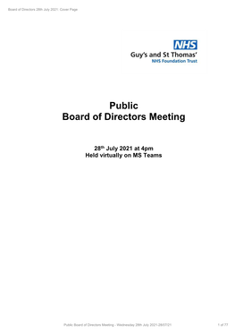 Public Board of Directors Meeting