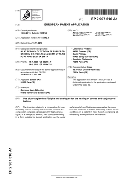 Use of Prostaglandins F2alpha and Analogues for the Healing of Corneal and Conjunctival Lesions