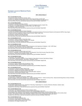 List of Reviewers (As Per the Published Articles) Year: 2015