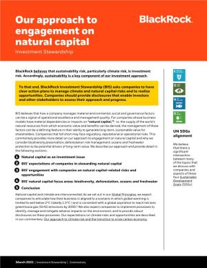Natural Capital Investment Stewardship