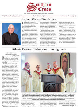 Father Michael Smith Dies Atlanta Province Bishops See Record Growth