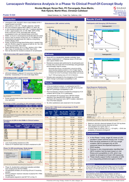 Lenacapavir Resistance Analysis in a Phase 1B Clinical Proof-Of-Concept