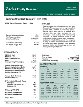 Eastman Chemical Company (EMN-NYSE)