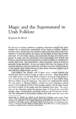 Magic and the Supernatural in Utah Folklore