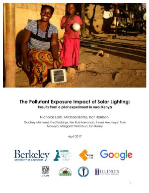 The Pollutant Exposure Impact of Solar Lighting: Results from a Pilot Experiment in Rural Kenya