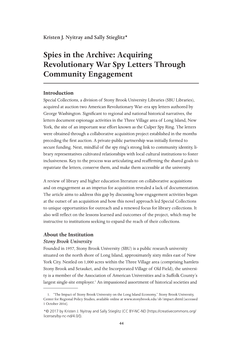 Spies in the Archive: Acquiring Revolutionary War Spy Letters Through Community Engagement