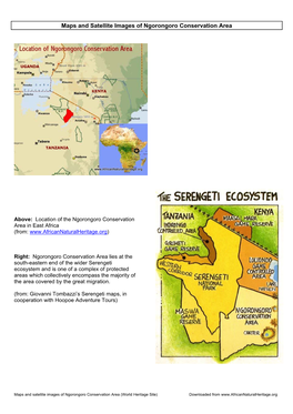 Maps and Satellite Images of Ngorongoro Conservation Area