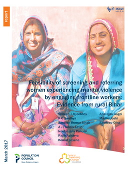 Feasibility of Screening and Referring Women Experiencing Marital Violence by Engaging Frontline Workers: Evidence from Rural Bihar