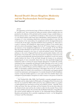 Beyond Death's Dream Kingdom: Modernity and the Psychoanalytic Social Imaginary