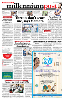 Threats Don't Scare Me, Says Mamata