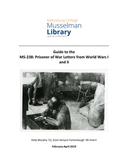 Guide to the MS-238: Prisoner of War Letters from World Wars I and II