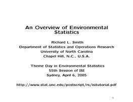 An Overview of Environmental Statistics